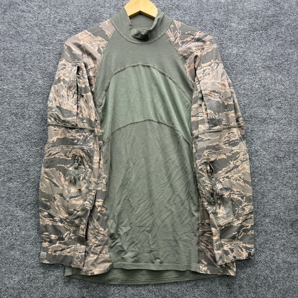 Massif Airman Battle Shirt Combat Shirt Mens Large Green Long Sleeve Tactical